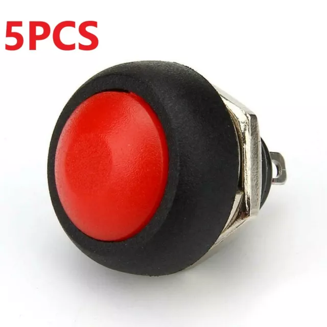 5PCS Mini 12mm Waterproof Momentary ON/OFF Push Button Round Switch 5 Colours