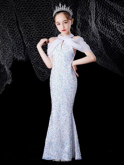 Luxury Girls Princess Dress Sequined Dress Girls Elegant Party Evening Dress