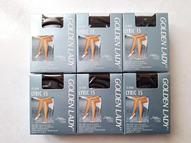 Lot De 4 Collants Voile Golden Lady - Taille 3, Couleur Fado, 15 Deniers, Neufs