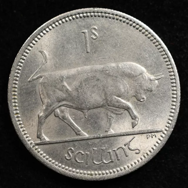 Ireland 1 Shilling 1964, Coin, Km# 14A, Irish Harp, Bull, Inv#E072