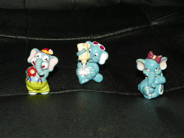 3 Vintage KINDER EGG Toys Surprise ELEPHANTS Circus Cake Topper