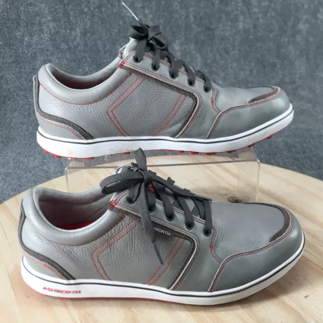 Ashworth Shoes Mens 10.5 Cardiff Spikeless Golf Sneakers G54297 Grey Leather