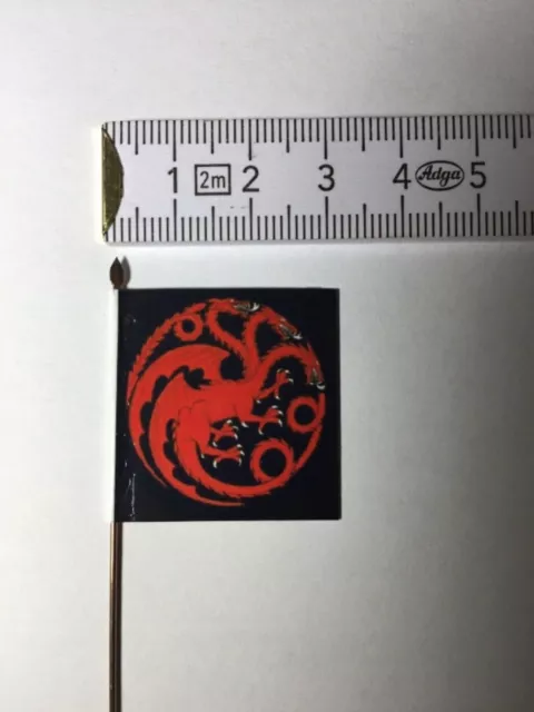 246) 1x 25mm 28mm Medieval GOT Game of Thrones Flag Banner House TARGARYEN No.1