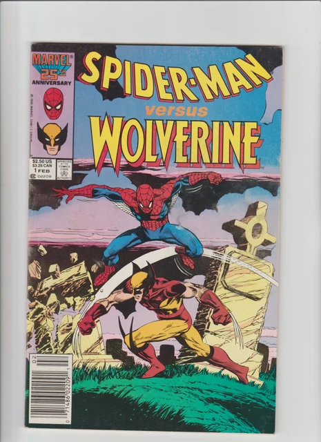 Spiderman VS Wolverine # 1 (1987) NEWSSTAND DEATH NED LEEDS ORIGINAL HOBGOBLIN
