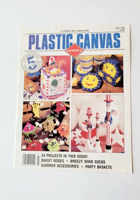 Plastic Canvas Corner 24 Projects Magnets Coasters Uncle Sam Patterns July 1994