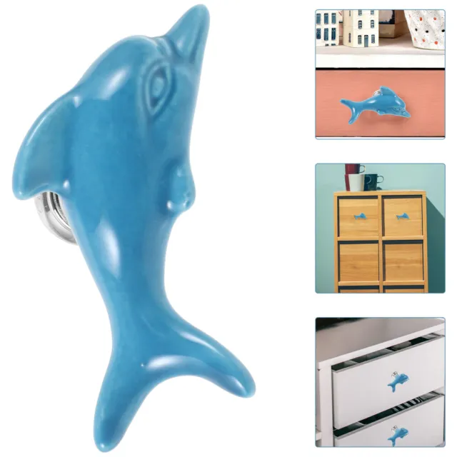 2 Pcs Knob Drawer Kitchen Cupboard Handles Ceramic Pulls Furniture Animal