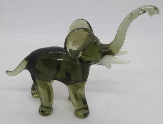 Murano grey glass vintage Art Deco antique elephant animal ornament figurine