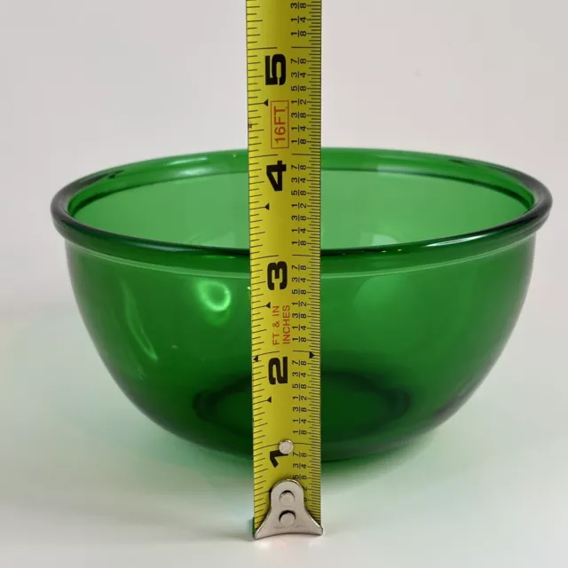 Vintage Anchor Hocking Forest Green Glass 6" Mixing Bowl A