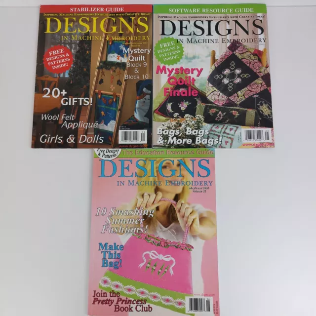 6X Designs In Machine Embroidery Magazines Including Pattern Sheets 2