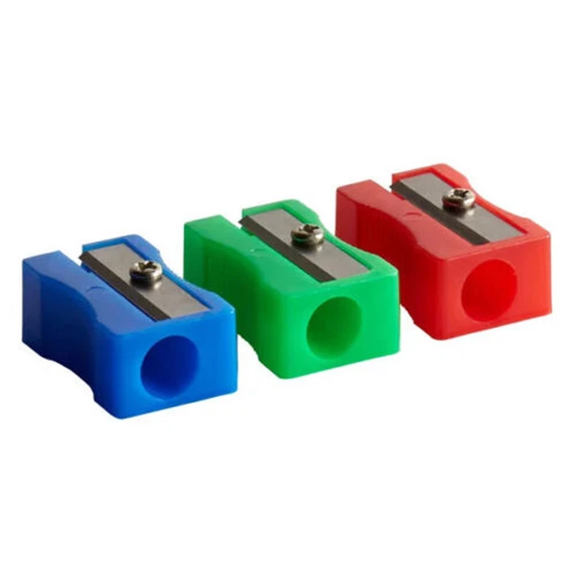 1x Stationery Pencil Sharpener Single Hole Plastic Sharpener GOOD QUALITY