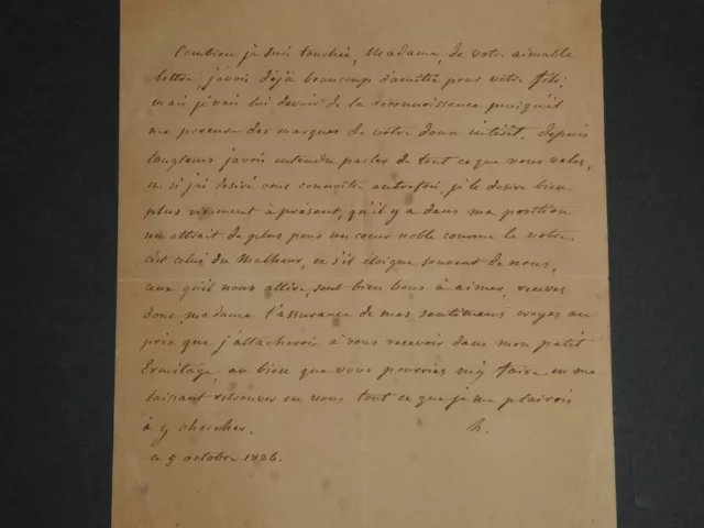 Hortense de Beauharnais, Reine de Hollande - Lettre autographe signée, 1826 2