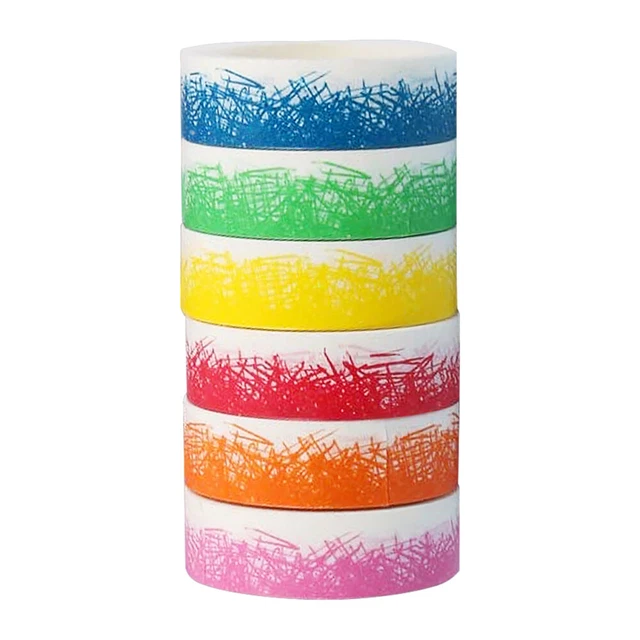 6 rollos cinta washi cinta decorativa artesanal cinta blanca cinta de rejilla colorida