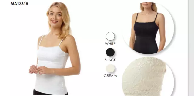 Camisole Lace Trim Vest T-Shirt Blouse Tank Tops Strap Cami White