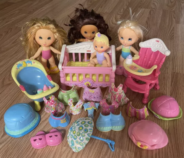 Fisher Price Snap n Style Dolls Lot + Baby Furniture & Accessories ~