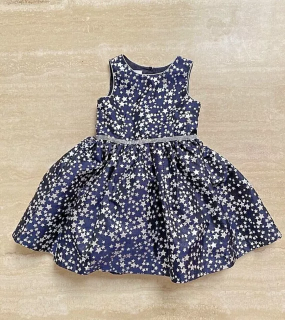 NWT Pippa and Julie toddler girl sleeveless dress, navy w silver stars, size 3T