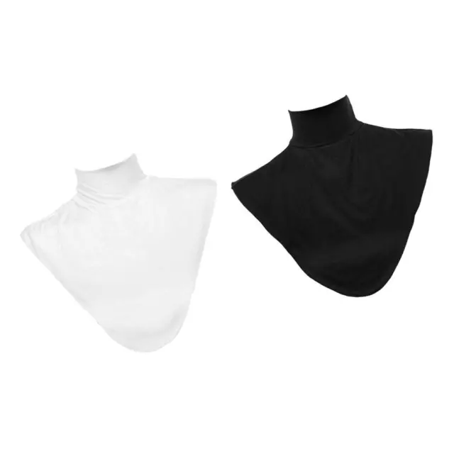 2 Pack Women Faux Turtleneck Half Top Dickey Collar Muslin Hijab Neck Cover