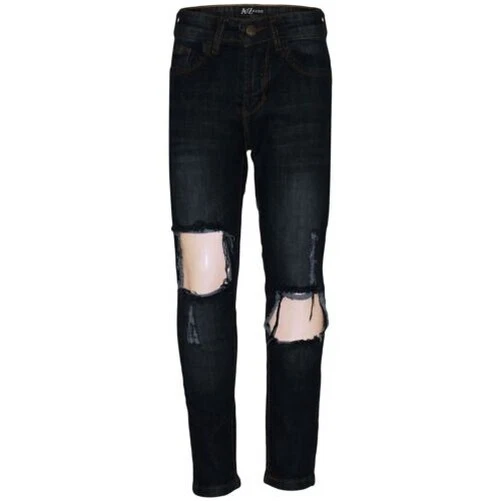 Bambine Skinny Strappato Jeans Denim Nero Moda Elasticizzato Jegging Tuta 3-13Yr