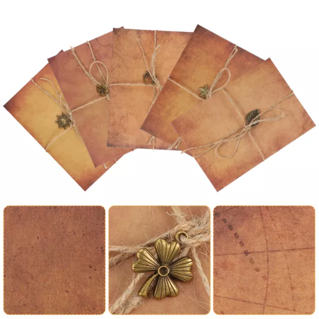 Vintage Kraft Envelopes - Set of 5 - Old Parchment Stationery Included