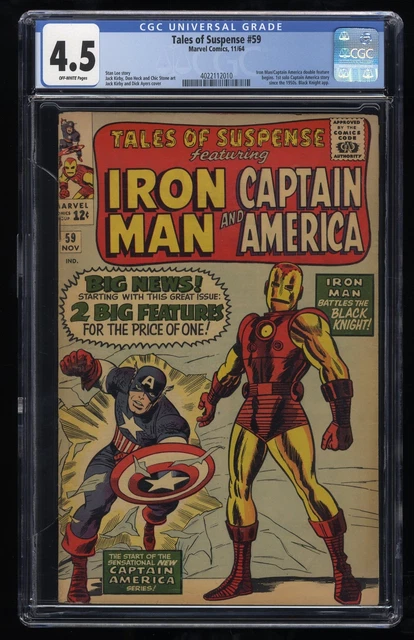 Tales Of Suspense #59 CGC VG+ 4.5 Off White Captain America Iron Man! Marvel