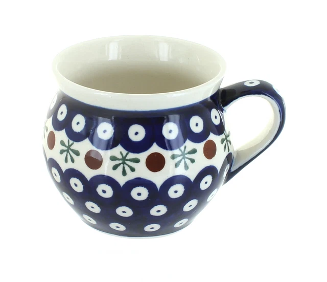 Blue Rose Polish Pottery Nature Medium Bell Shape Mug