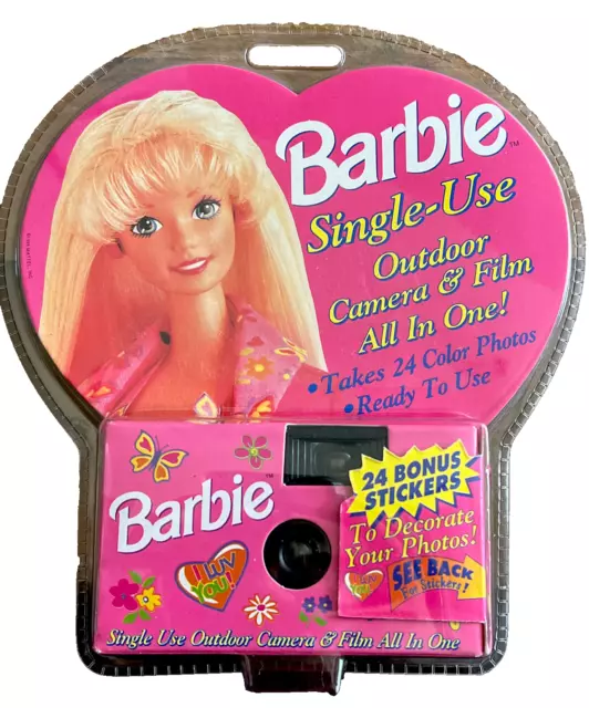 Cámara Barbie de un solo uso embalaje original sin abrir de colección 1998 EE. UU.