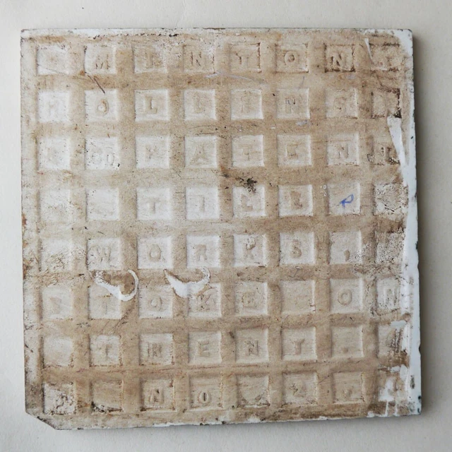 Nice Original Antique Glazed Gothic Victorian  6" x 6" Tile Minton Hollins 2