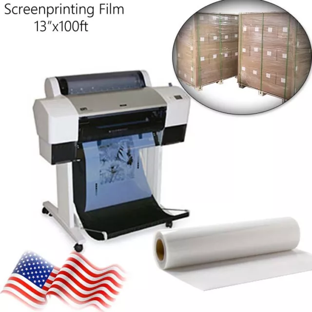 13"x100'，2 rolls，Waterproof Inkjet Screen Printing Milky Transparency Film  5mil