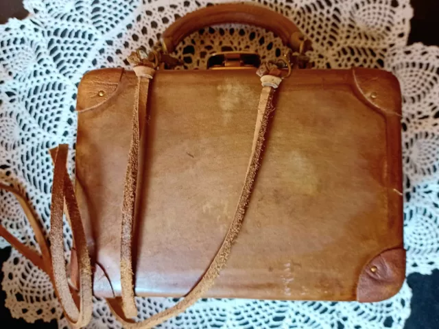 Leather Hard Side Mini Suitcase Purse Bag Accessory Unique Protective Case