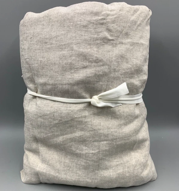 POTTERY BARN BELGIAN Flax Linen Bed Skirt 18" DROP Flax Beige Twin