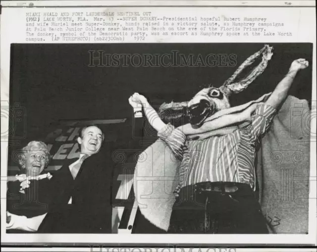 1972 Press Photo Hubert Humphrey & Wife Muriel Campaign in Lake Worth, Florida