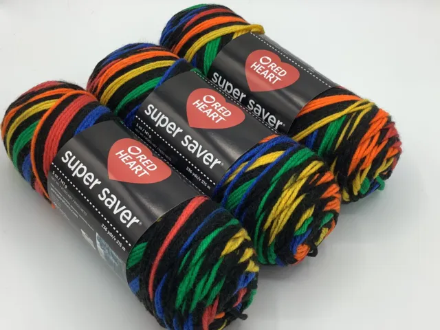 Red Heart Super Saver Yarn - Primary Stripes