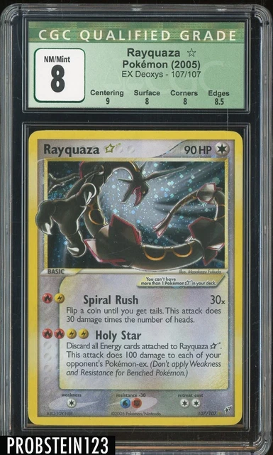 2005 Pokemon EX Deoxys 107 Rayquaza Holo Gold Star Shiny CGC 8 NM Near Mint