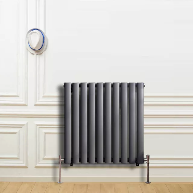 Anthracite Designer Radiator Flat Panel Oval Column Cast Iron Style Rads 2