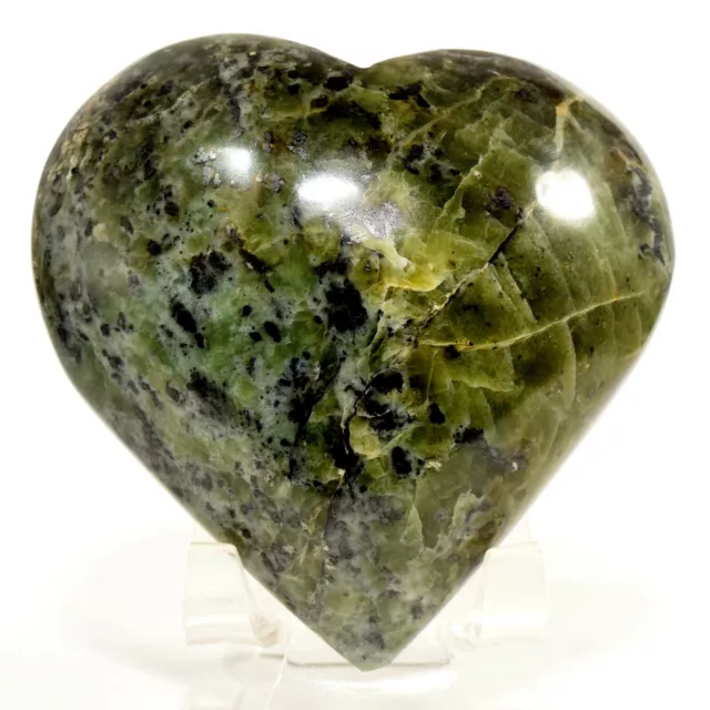75mm Peruviano Nephrite Puffy Cuore Verde Naturale " Inca Giada " Minerale Decor