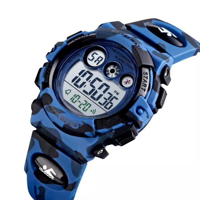 SKMEI Boys Girls Kids Sport Watch LED Digital Children's Watches Waterproof