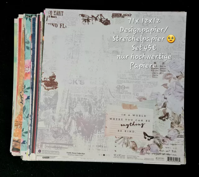 12x12 Designpapier Mix Hochwertige Firmen 71 Papiere