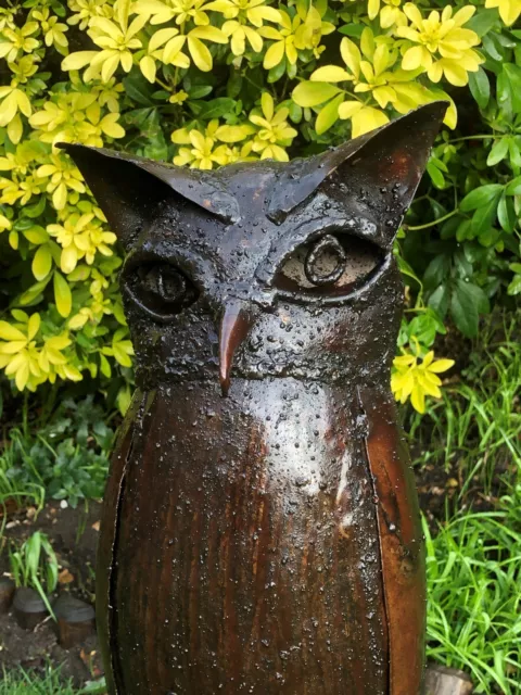 Eule Recyceltes Metall Garten Skulptur Handarbeit Kunst Einzigartig Fairer Handel