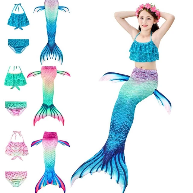 Coda da sirena per bambini Costume da bagno Nuotabile Set bikini For Children