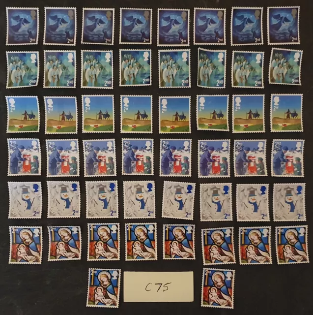 50 GENUINE 2nd Second Class Stamps Unfranked Off Paper C-75