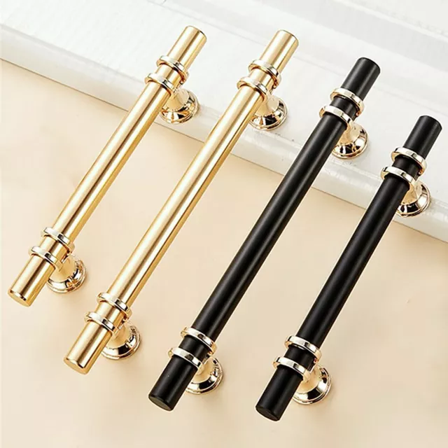 Alloy T Bar Drawer Knobs Closet Pulls Kitchen Cabinet Door Handle Black Golden