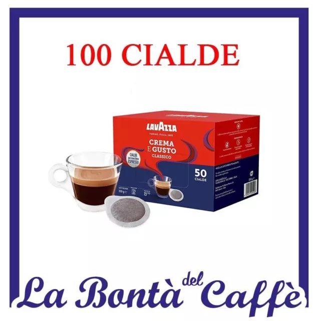 Cialde Capsule Caffe' Lavazza Crema E Gusto Classico Ese44Mm 100 Cialde In Carta