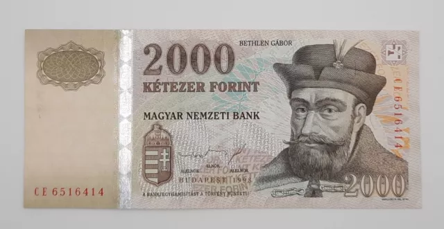 1998 - Magyar Nemzeti Bank, Hungary - 2000 Forint Banknote Serial No. CE 6516414