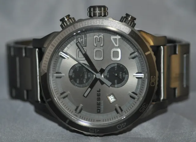 DIESEL MEN\'S DOUBLE Down Chronograph Grey Dial Gunmetal Steel Watch DZ4314  $87.20 - PicClick
