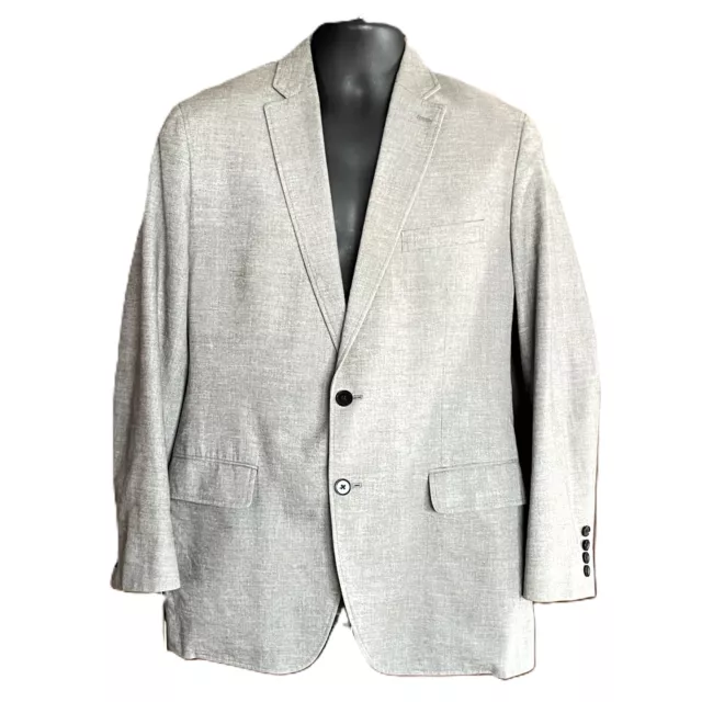 Banana Republic Mens 40R Tailored Fit Blazer Jacket Light Grey w Black Spring 12