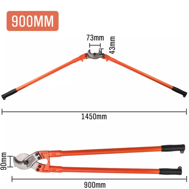 Cable Cutter 24/32/36'' Heavy Duty Cable Cutter Cutting Wire Rope Electrical New 2