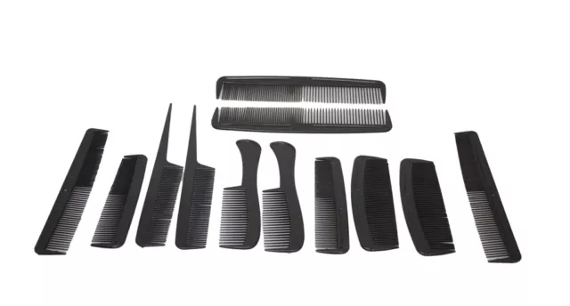 1 - 12 Hair Styling Combs Set Professional Black Comb Hairdressing Salon Barbers