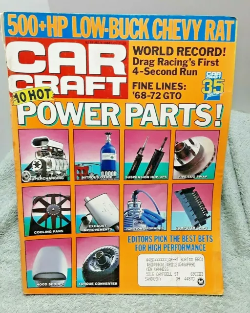 Car Craft Magazine July 1988 Power Parts Chevy Rat GTO