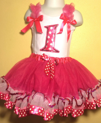 Minnie Mouse Birthday Dress 1 Year Old Hot Pink Girl Baby Toddler