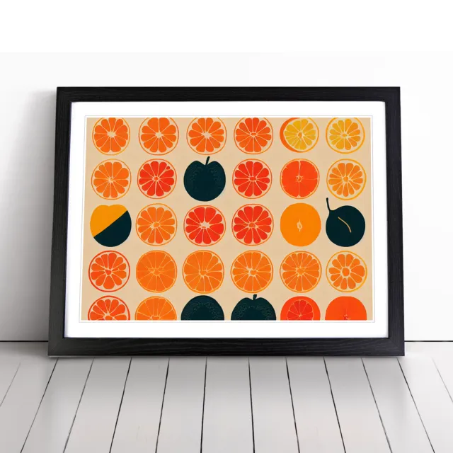 Retro Orange Fruit Slices Wall Art Print Framed Canvas Picture Poster Decor