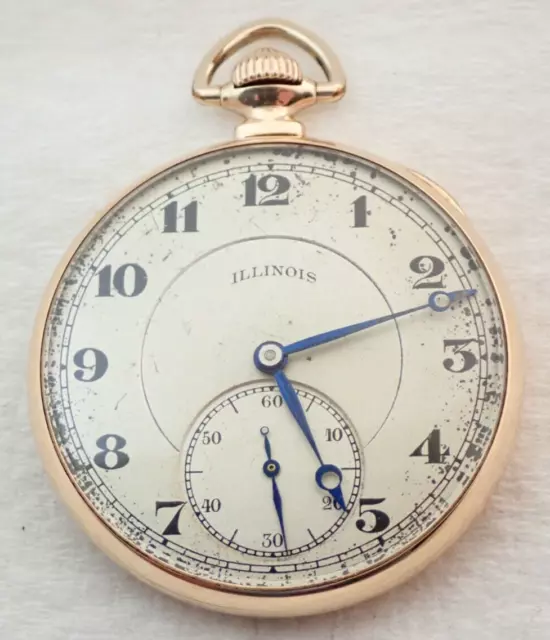 ANTIQUE 12s ILLINOIS 17 JEWEL GRADE 405 GOLD FILLED POCKET WATCH